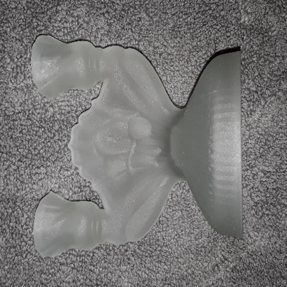 Janette double candlestick holder. Lalique style. Lotus flowers. 5"x5" - Picture 2 of 4